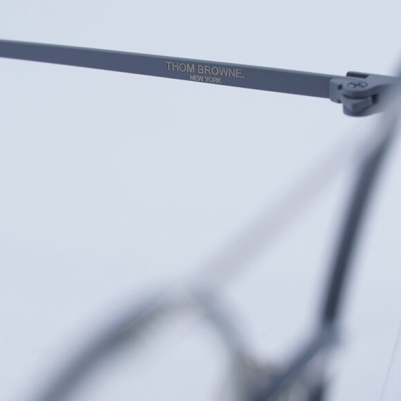 Thom Browne TB108 BGRYSLV50 Eyeglasses Grey/Silver 50mm Round Frame - Picture 9 of 10